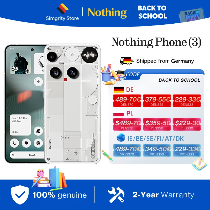 Nothing Phone (3) 12/256GB — trasparenza glyph e Snapdragon 8S Gen 4