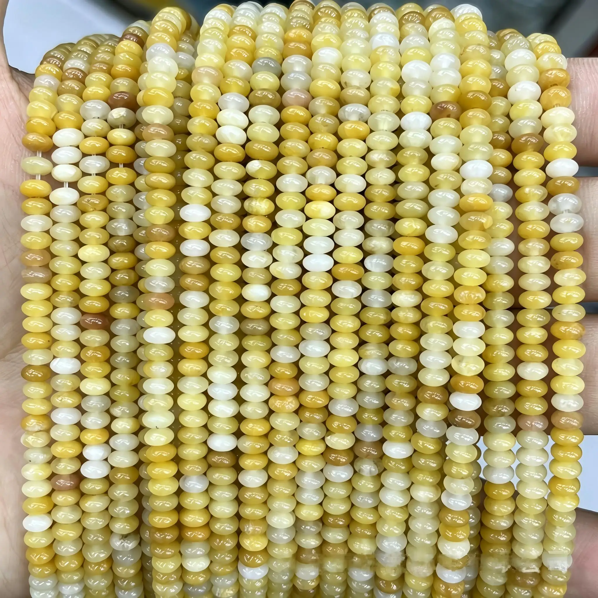 4x2mm Natural Stone Pink Quartz Jasper Rondelle Shape Beads Loose Abacus Bead For Jewelry Making DIY Bracelet Necklace Accessory
