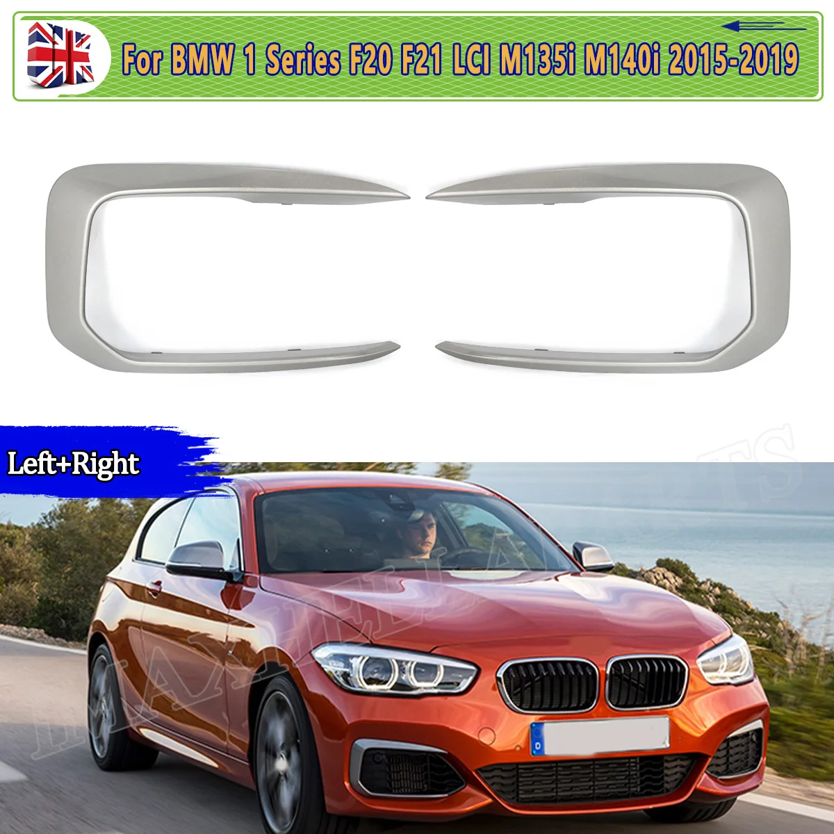 Ein Paar Nebelscheinwerfer-Gitterabdeckungen für die Frontstoßstange für BMW F20 F21 M135i M140i 114d 116d 120d 125d Lci 2015-2018 51118070324