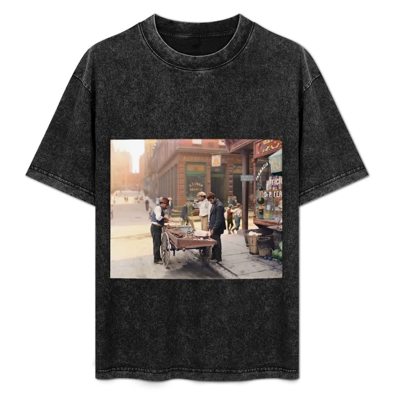 

Clam seller on Mulberry Bend, New York, ca 1900 T-Shirt UV Protection Outdoor Tee Shirt