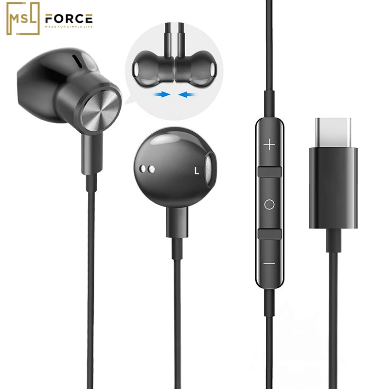 

USB Type C Earphones In Ear digital effect Headphone hifi with Mic controller Google chip for HUAWEI P30 Mate 20 Pro Xiaomi 8