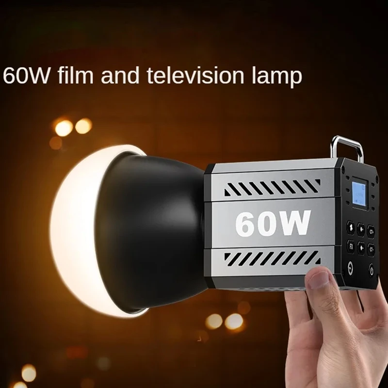60 Вт COB с регулируемой яркостью видеосвет 2700-7500K светодиодный светильник для фотосъемки для фотостудии пленочная камера съемка вживую