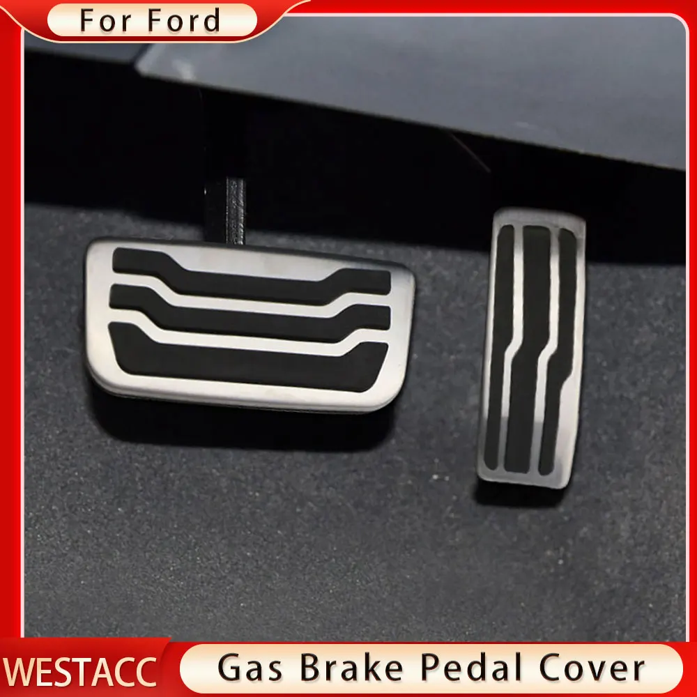 Stainless Steel Car Pedal Pads Cover for Ford Everest Endeavour Raider Ranger 2016 - 2023 Gas Fuel Brake Pedals Pad Accessories