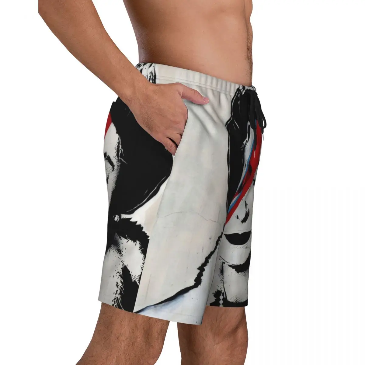 Banksy UK England Queen Elisabeth Rockband Face Makeup Boardshorts Mens Quick Dry Board Shorts Swim Trunks Printed Bathing Suits