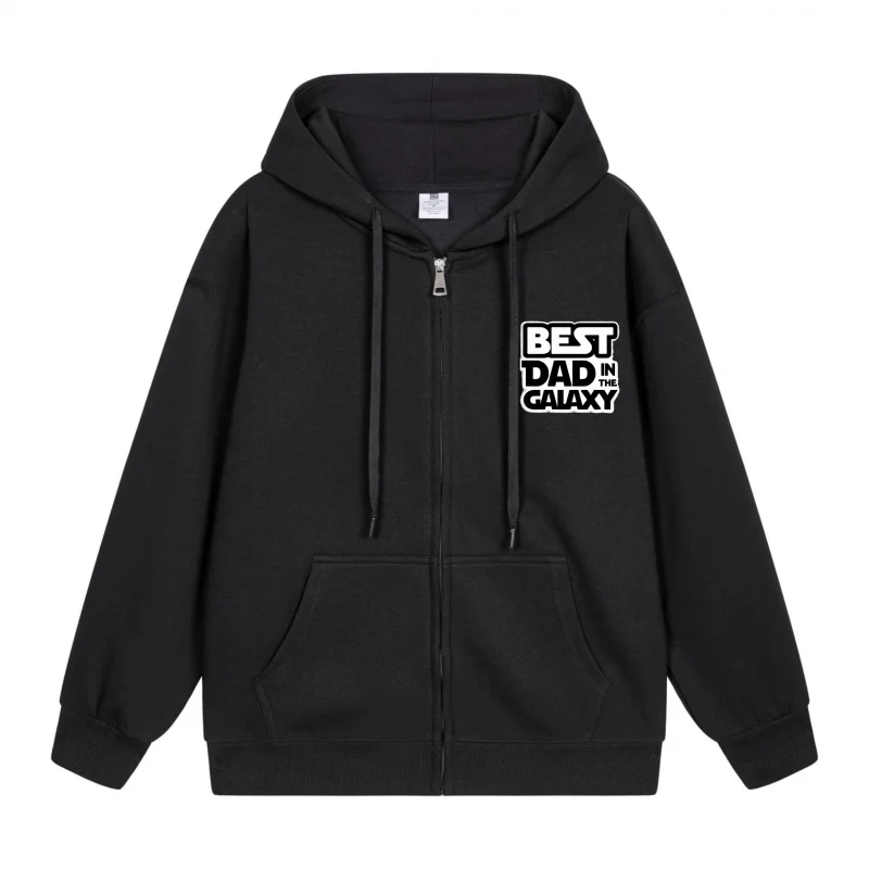 

Men's Zip-Up Hoodie Best Dad In Galaxy Print 2025 New Style Casual Couples’ Style Couples’ Style