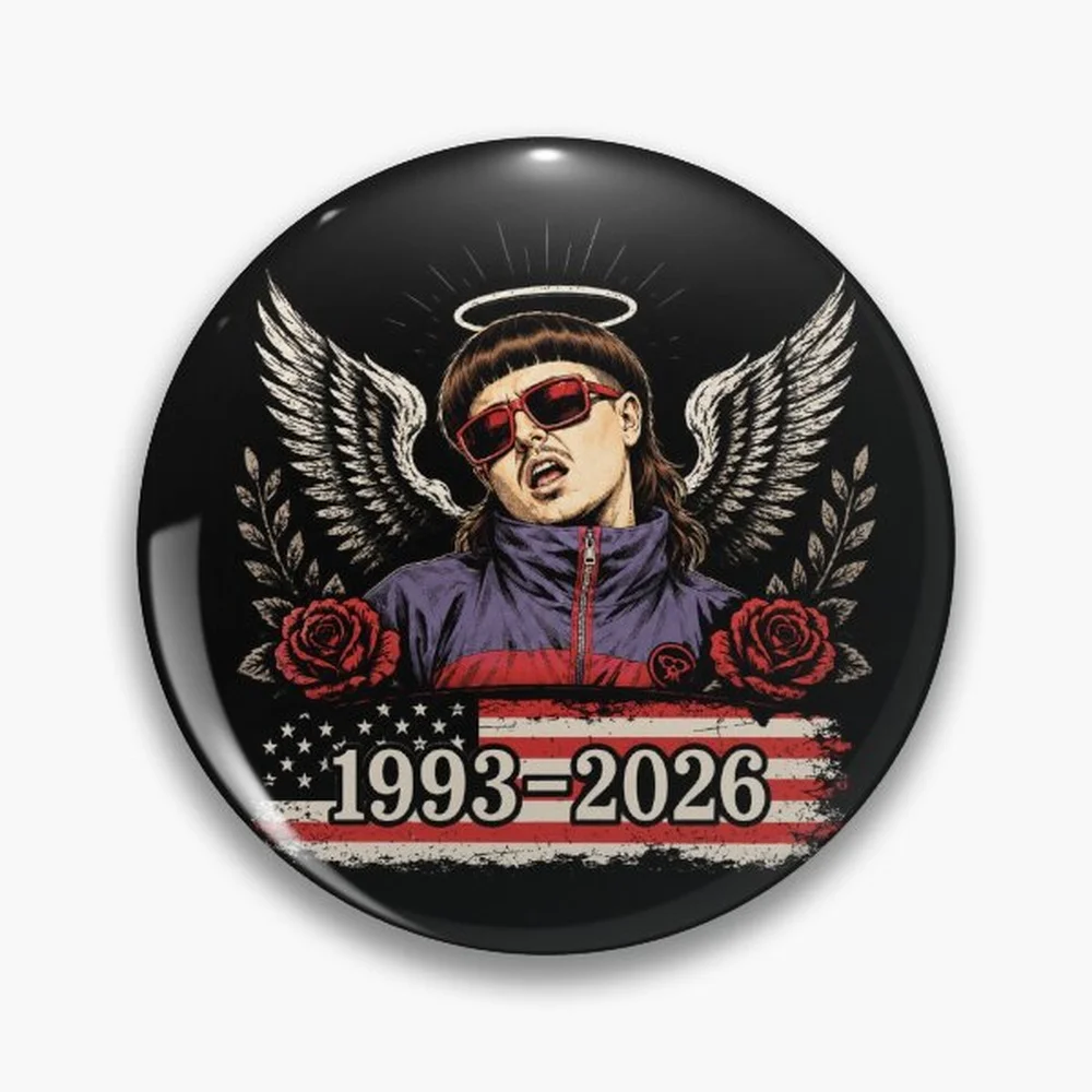 Oliver Tree 1993 2026 RIP Memorial Tribute Design Pin Holographic Star Heart Pin Brooches Laminated Button Fashion Accessory