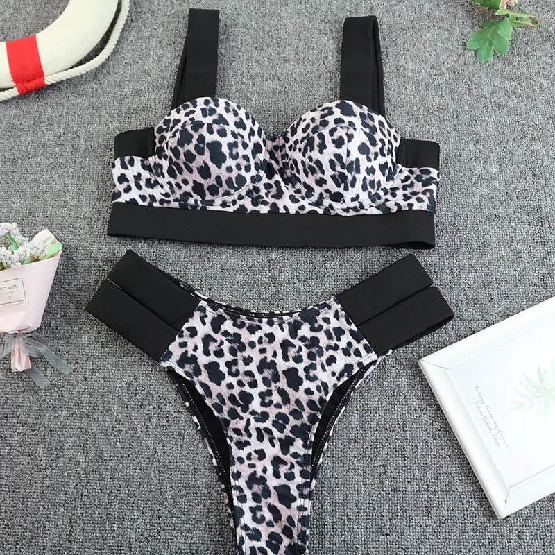 2024 Sexy Push Up Bikini Set High Waist Swimsuit Vintage Women Swimwear Summer Beachwear Bodysuit Brazilian Biquini Bathing Suit