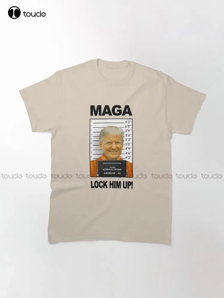 Donald Trump Prison Mugshot Moron 45 Classic T-Shirt Hawaiian Shirt For Men Custom Aldult Teen Digital Printing Tee Shirts