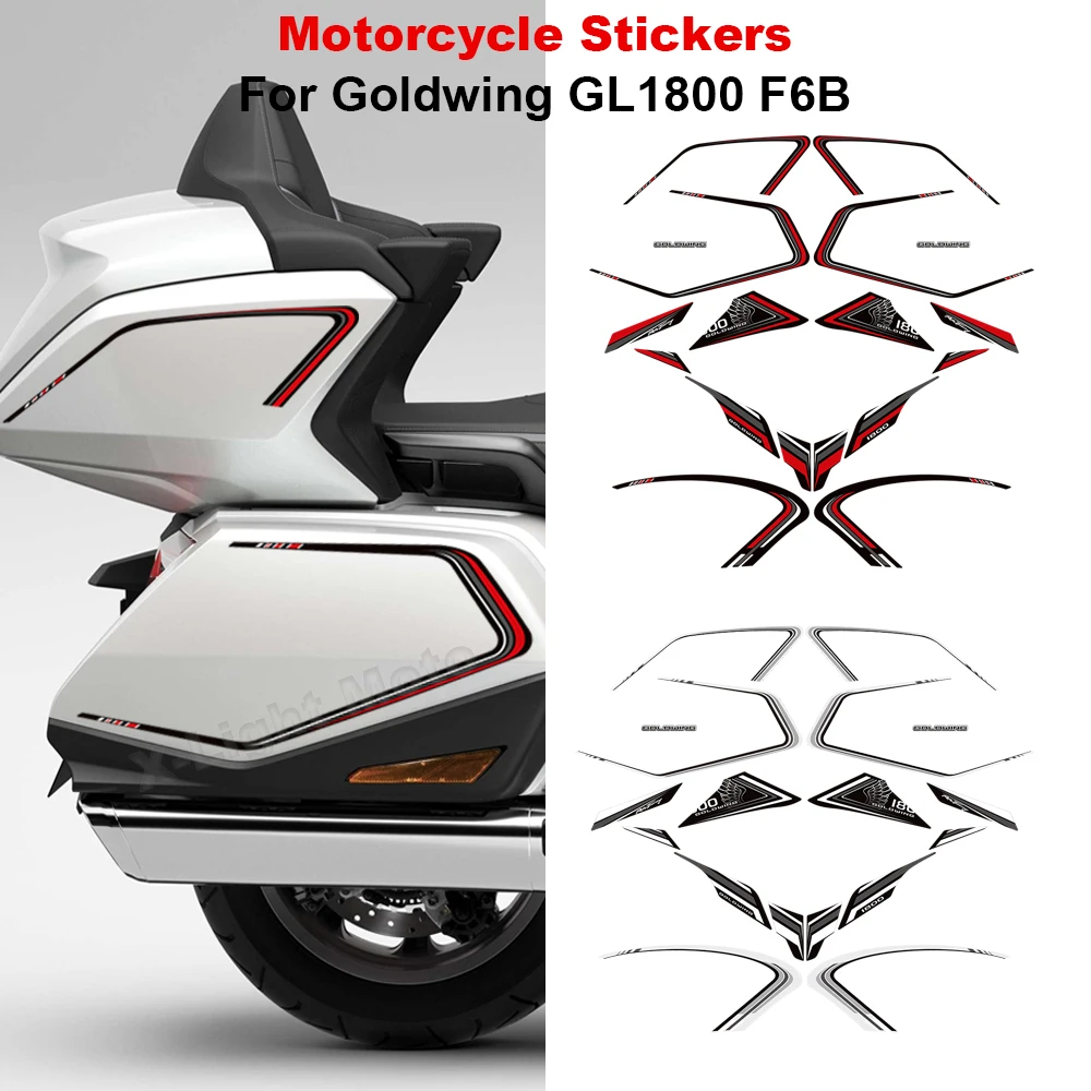 

Для Honda Goldwing Gold крыло GL1800 F6B 2022-2024 новый мотоцикл накладка на бак лобовое стекло багажник чехол наклейки комплект наклеек