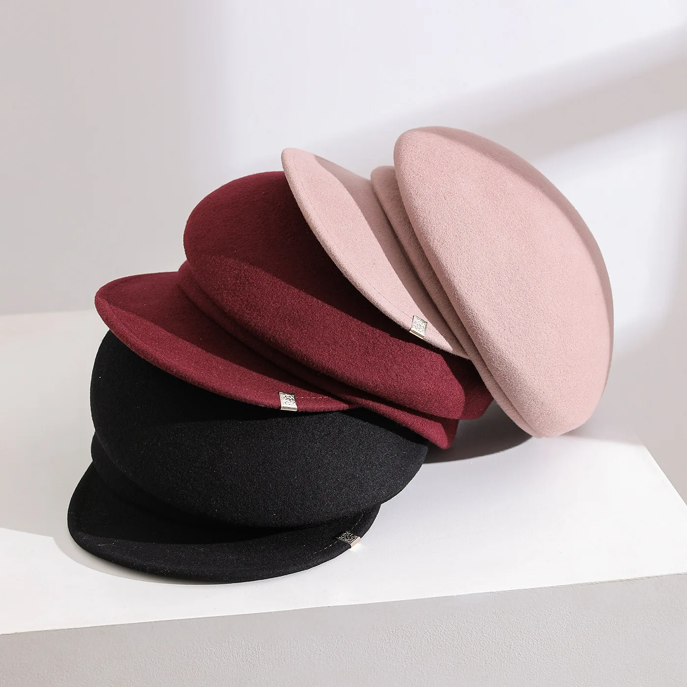 

100% шерсть, новый стиль, женские шляпы газетчика, женская модная зимняя шляпа с наклонными полями, козырек, берет таксиста, кепка для бумаги, шляпа плюща