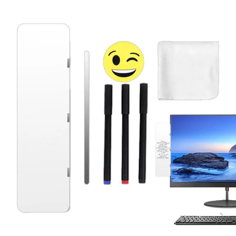 1PC Dry Erase Magnetic Message Memo PC Screen Computer Monitors Side Panel Planner Writing Record Message Board Remind Memo Pad