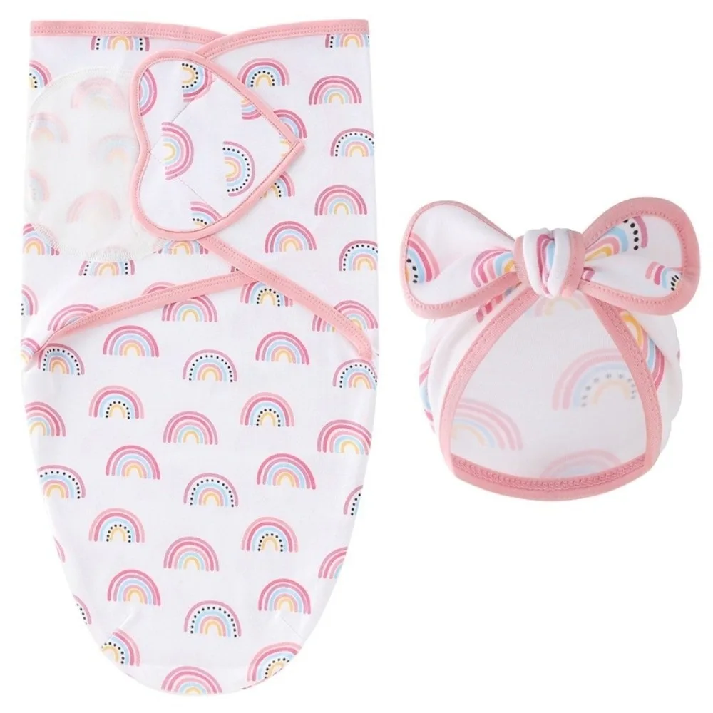 

Bowknot Blanket Hat Set Flower Soft Fabric Newborn Photography Blanket Adjustable Wrap Breathable Infant Swaddle Blanket