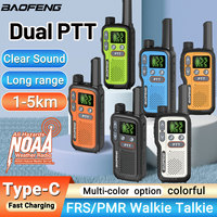 2PCS Baofeng BF-T18 Mini dual PTT Walkie Talkies PMR FRS NOAA Flashlight VOX Protable Long Range Ham Radio For Camping Trip