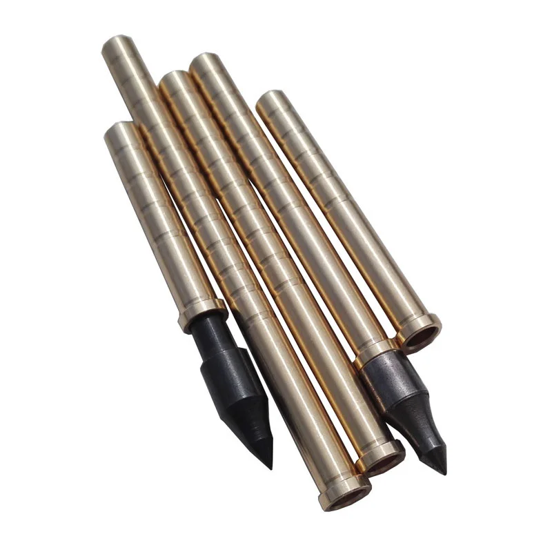 Brass Arrow Inserts 12Pcs 200 Grain Heavy Weight Arrowhead Connector Fit ID6.2mm Carbon Arrow Shaft Solid Copper Base Insert DIY Spare Parts for Outdoor Archery Target Practice Hunting Shooting Accessories