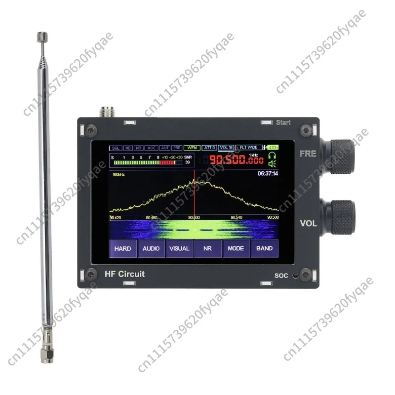 Hifi Audio MALAHIT SDR 50KHz-2GHZ digital signal processor SDR receiver Radio 1.10C AM/SSB/NFM/WFM with black speakers