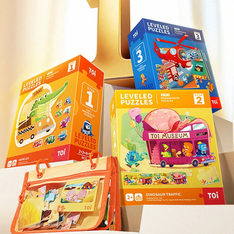 TOI Krok 1~9 Układanki Stopniowane Układanki Progresywne Zaawansowane z Tęczowym Przechowywaniem Klasyczna Edukacja Zabawa Opowieść Popularizacja Nauki