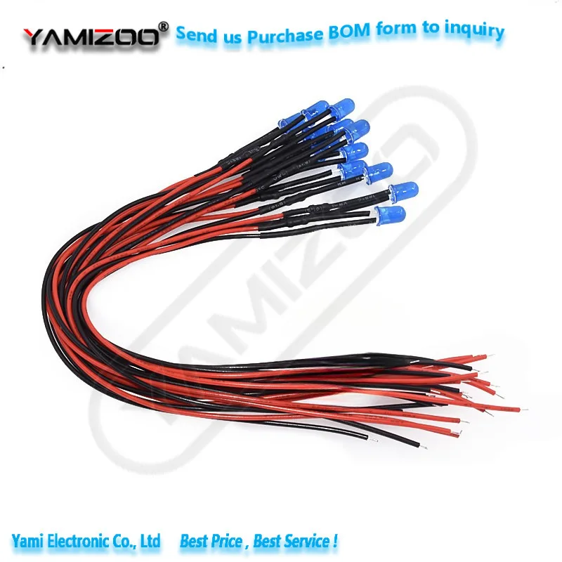 5 Stück 5V Kabelgebundene Leuchtdiode 5MM Hochleistungs-LED-Lampe F5 Modell Dekoration Spielzeugauto Anzeige Kabellänge 20CM – Detail 3