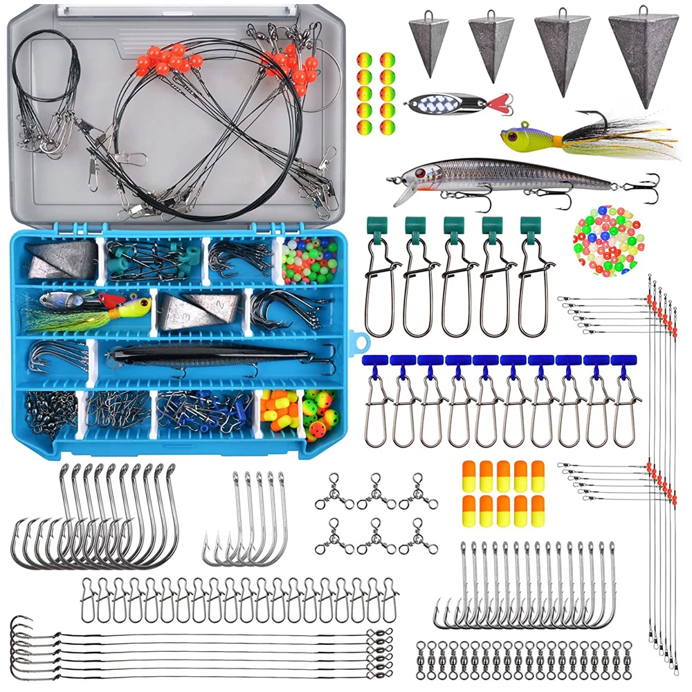 

158Pcs Surf Fishing Tackle Kit Saltwater Fishing Pompano rig Fish Finder Rigs Casting Fishing gear and equipment tools set
