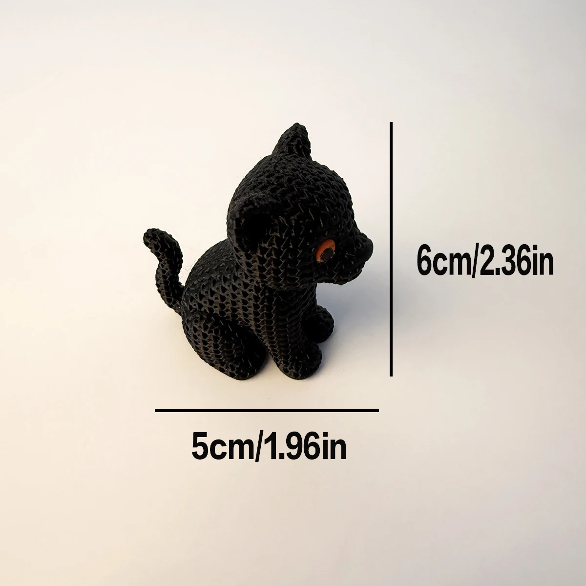 A Woven Black Panther Statue Decorative Ornament, with a Modern Minimalist Design, Clean Lines, and Striking Orange Eyes and Fine Texture Details. It Is an Ideal Decoration and Gift Choice for Animal Lovers. view 3