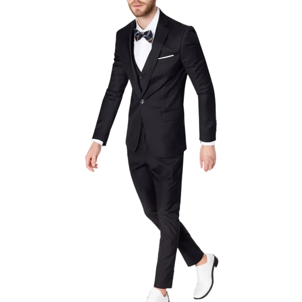 

Men's Suits 3 Piecs Jacket Pants Vest Single Breasted One Button Business Work Wedding Groom Suits Formal Clothing