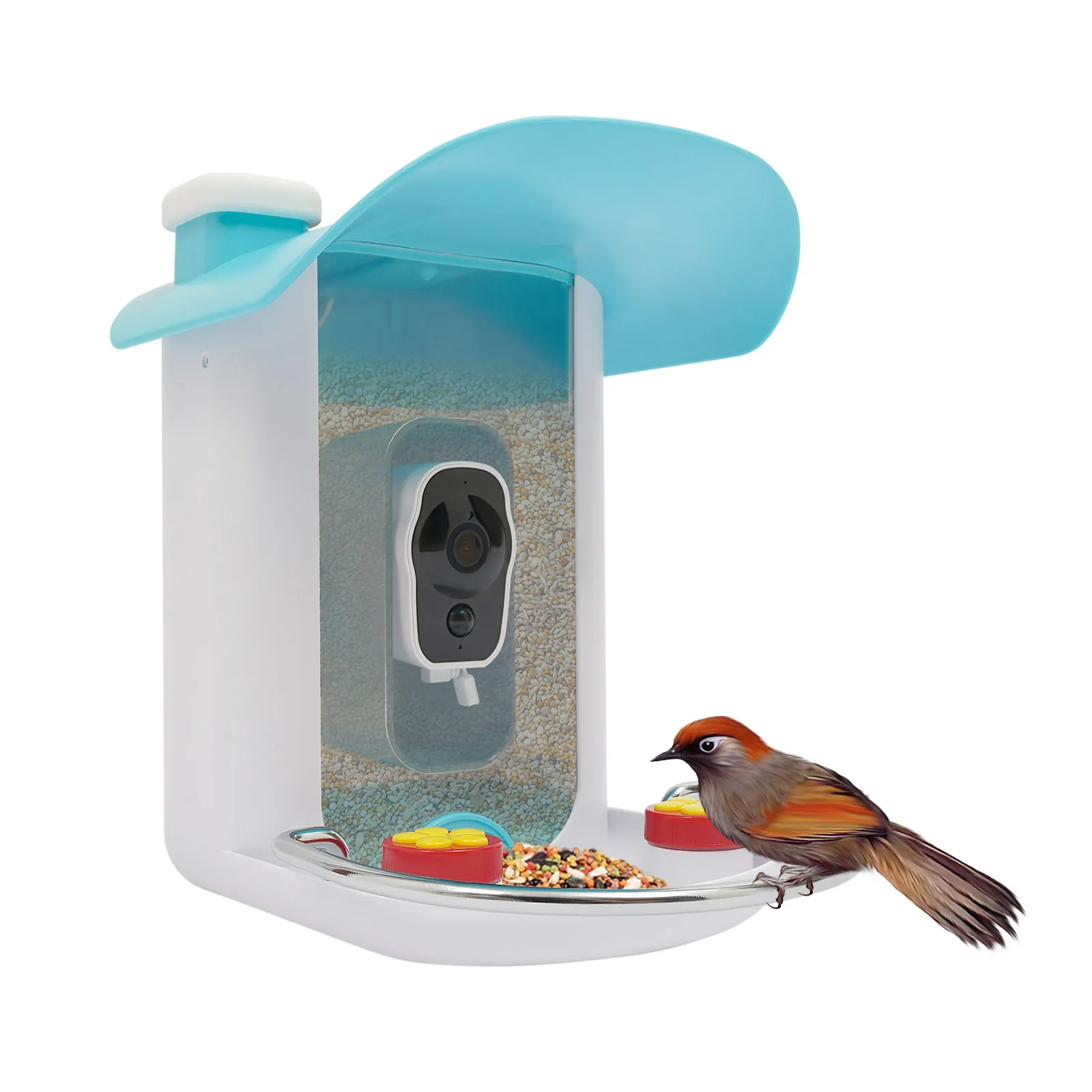 2.5L Smart Bird Feeder With Camera, Bird House For Outside, Bird Auto Capture With Solar Panel For Gardens, Parks, Forests