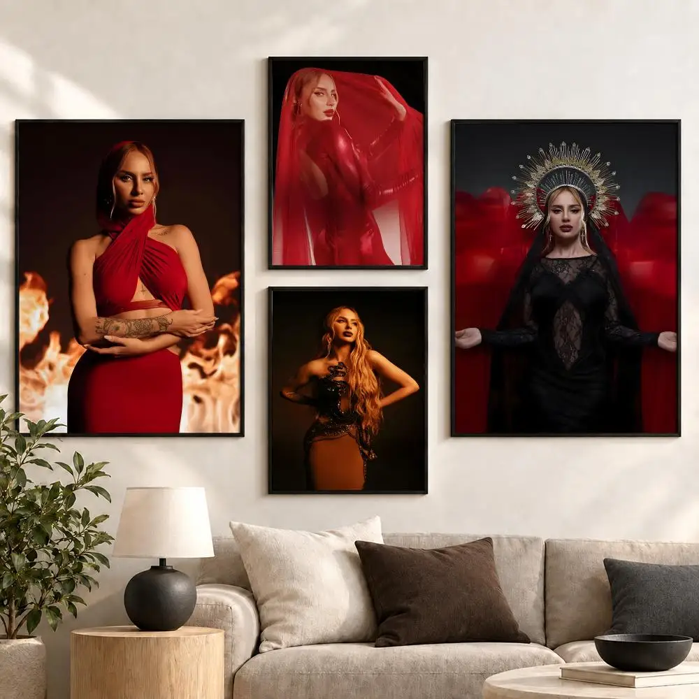 Anna Asti Singer Pop Music Dramatic Glam Stage Style Poster Aesthetic Art Print for Bedroom & Living Room Decor, Unframed