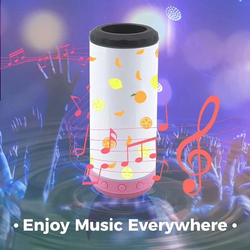 16 Oz Sublimated Blank Bluetooth Speaker Stainless Steel Insulated 4-In-1 Can Refrigerated Beer Holder