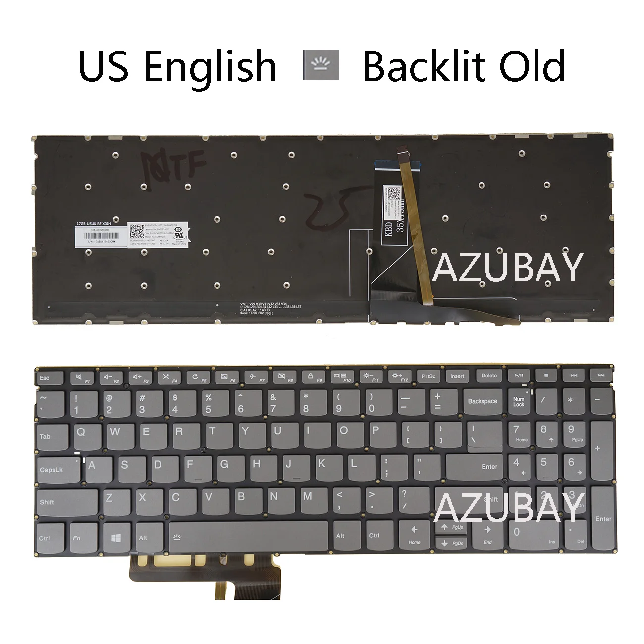Backlit Keyboard For Lenovo SN20P24117 LCM17G5 PP5VB-US Yoga C740-15IML C940-15IRH 9-15ITL5 S740-15IRH, 9-15IMH5 82D US English