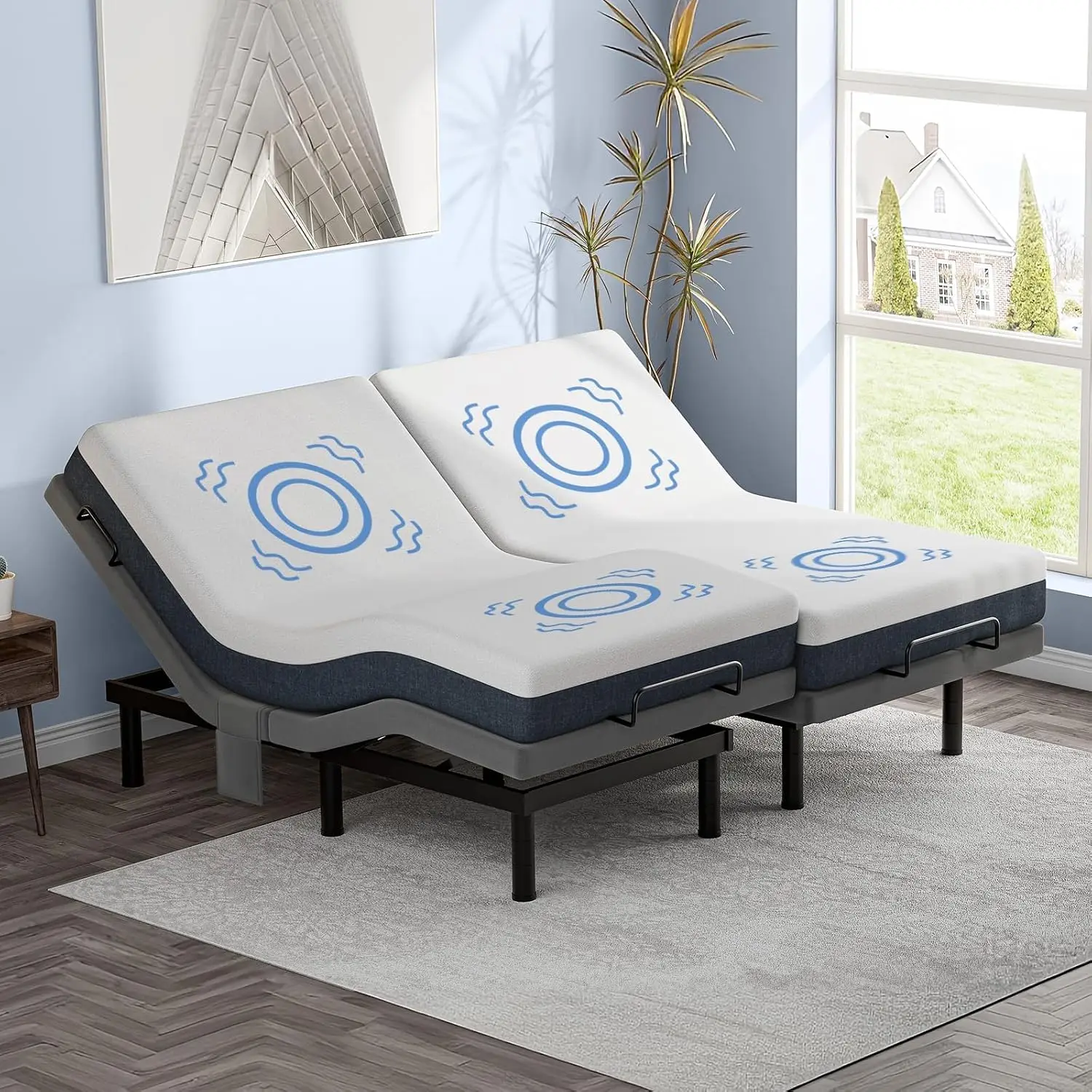 Adjustable Split King Bed Frame with Massage, Electric Base, USB Ports, Wireless Remote, Zero Gravity & Anti-Snore, Customized