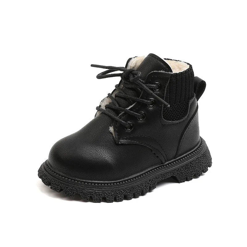 Hot Selling Classic Kid Boots 2025 Autumn New Fashion Kid Shoes Winter Velvet Ankle Boot Soft Sole Girl Shoe Versatile Girl Boot
