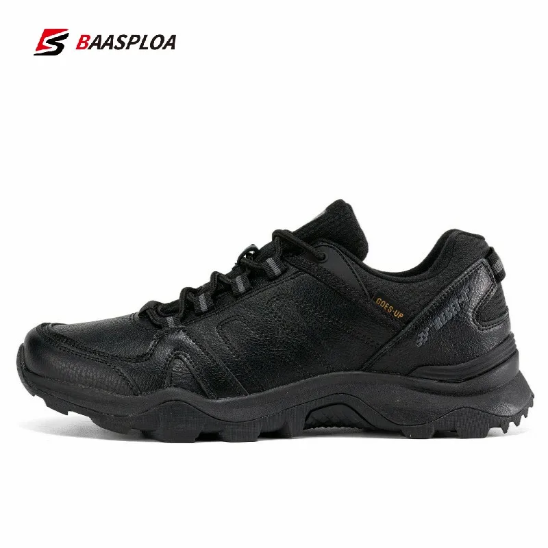 Baasploa 2022 Men's New Hiking Shoes Non-slip Wear-resistant Outdoor Travel Shoes Fashion Leather Comfortable Climbing Shoes