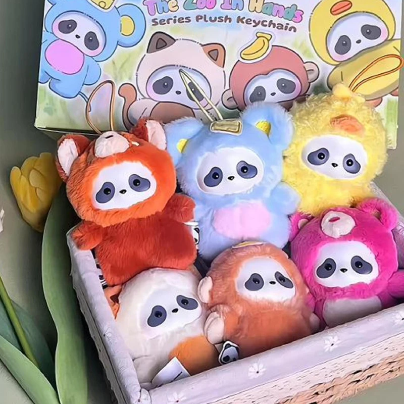 

Panda Roll The Zoo In Hands Series Plush Blind Box Mystery Pendant Keychain Toy Surprise Bag Collectible Caja Doll Ornament Gift