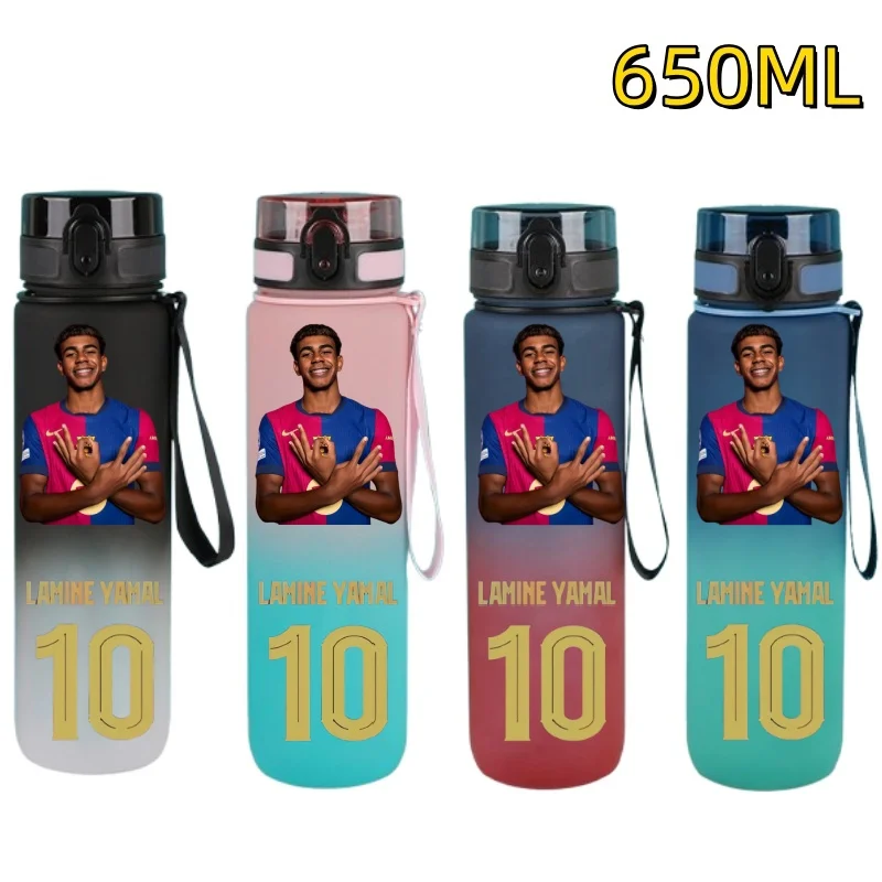 650ml Voetbalster Waterfles Lamine Yamal Draagbare Buitenfles Grote Capaciteit Sport Fitness Flip Cover Drinkfles Fans Cadeaus