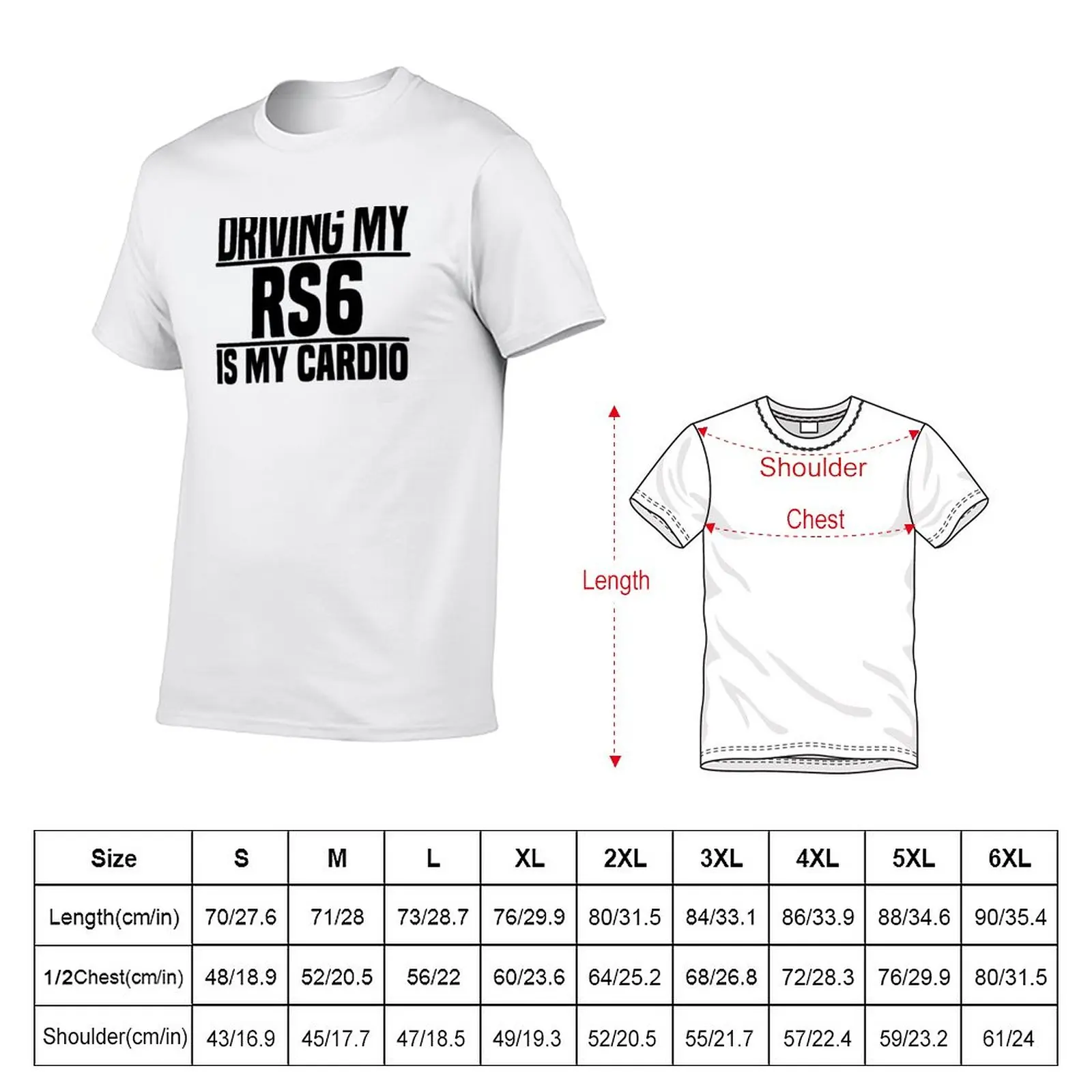 T-shirt graphique pour hommes, T-shirt graphique, Hip Hop, Conduite, My RS6 is My Cardio, Nouveau