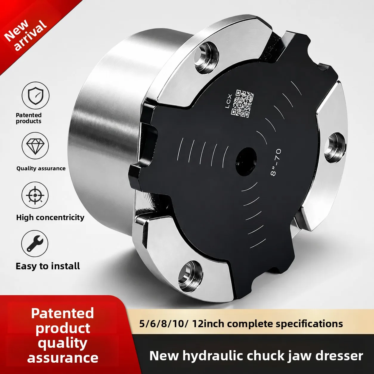 New 6 Inch 3 Jaw Chuck Truer Large Through Hole High Precision Lathe Soft Jaw Trimming Tool