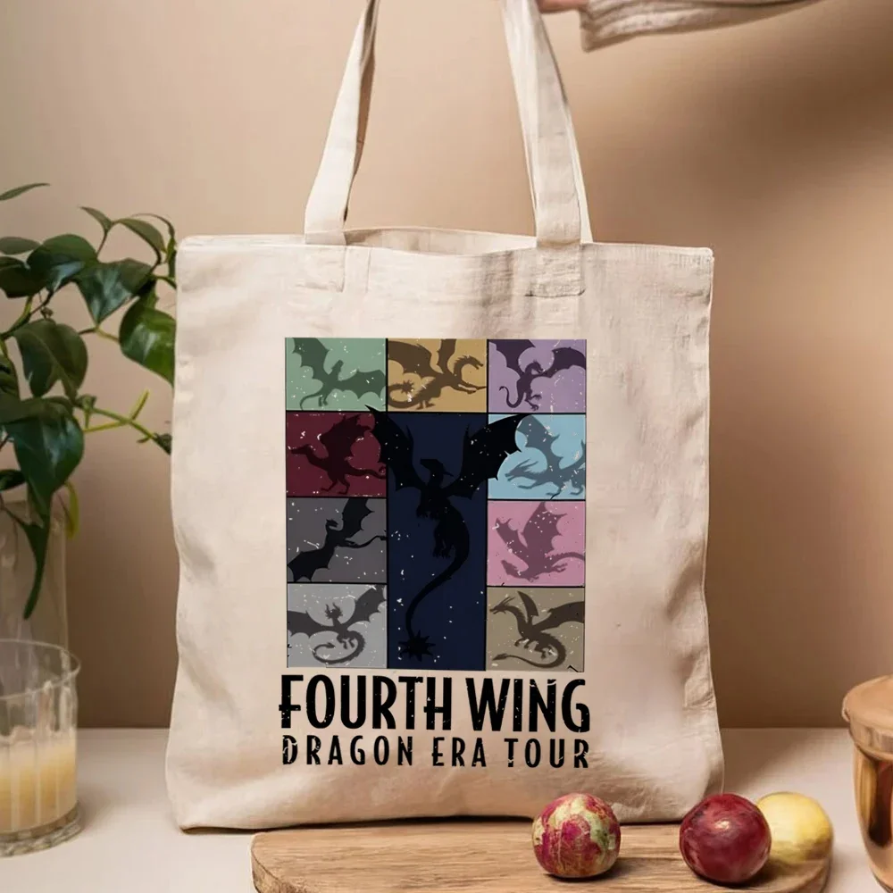 Fourth Wing Bookish Tote Bags Riders Quadrant Dragon Rider Basgiath War College Ladies Shopping HandBags My Fantasy Era Tote bag