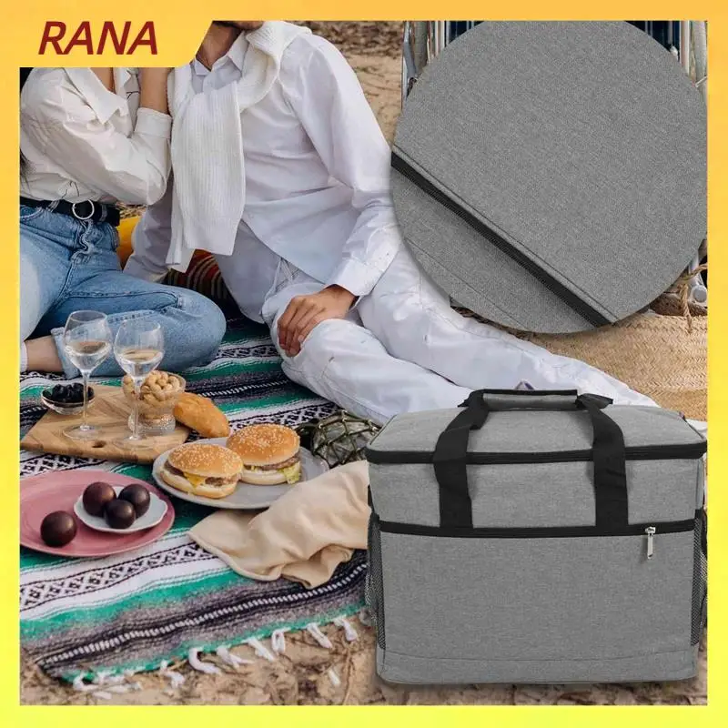 صناديق RANA الرائعة للأغذية، حقيبة تبريد للنزهات قابلة للطي سعة 33 لترًا، حقيبة يد كبيرة محمولة للنزهة/السفر/المكتب