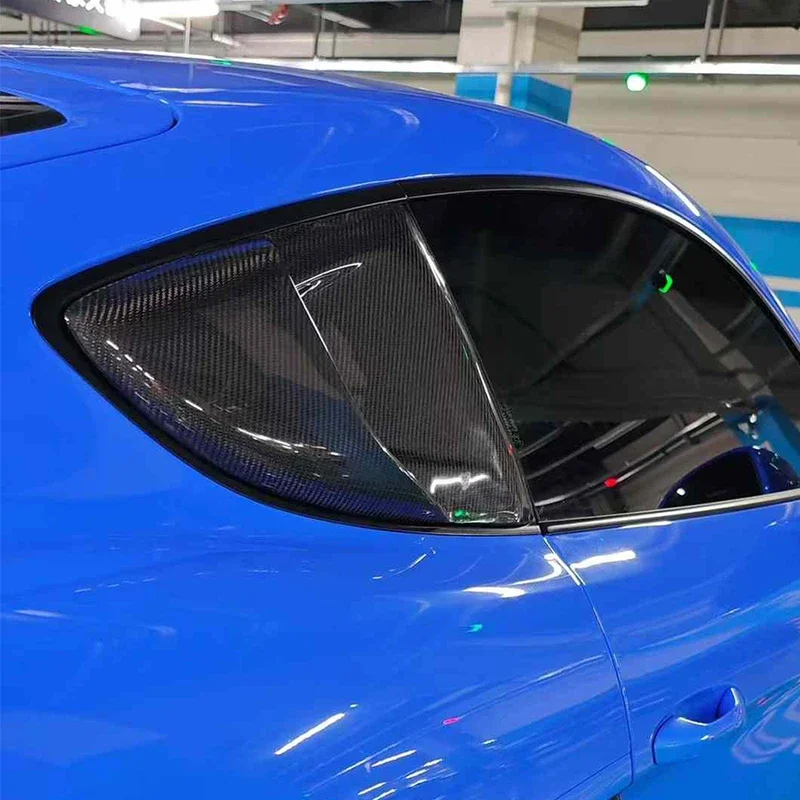 For Porsche 718 982 Boxster Cayman Cabon fiber Tuyere Car Styling Rear Window Louvers Car Rear Window Blinds Side Louvers Vent