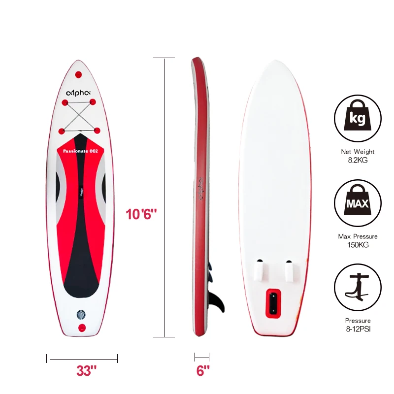 Planche de pagaie gonflable double couche personnalisée, sports nautiques, planche de surf Sup, vente en gros