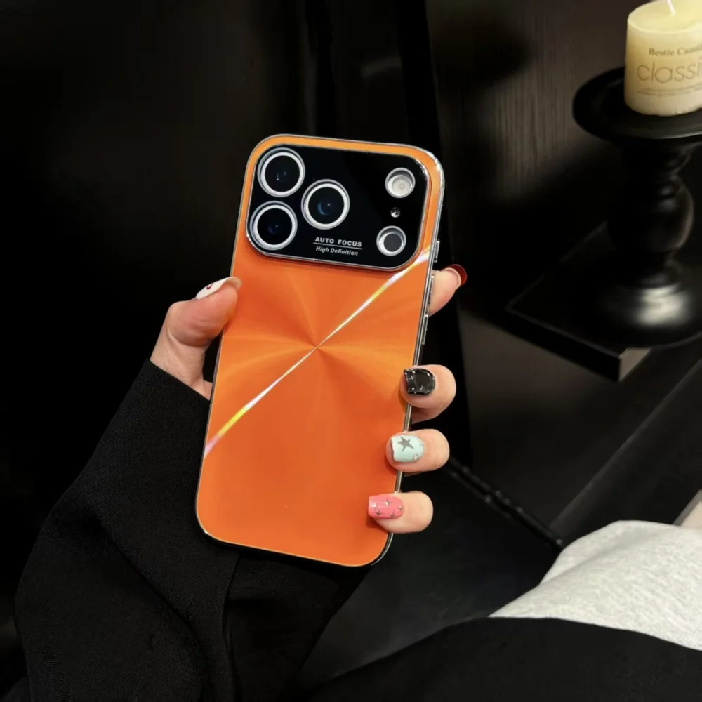 حافظة لهاتف آيفون 17 برو ماكس 16 14 15 Plus 13 12 11 غطاء حماية مضاد للسقوط من الليزر المتلألئ