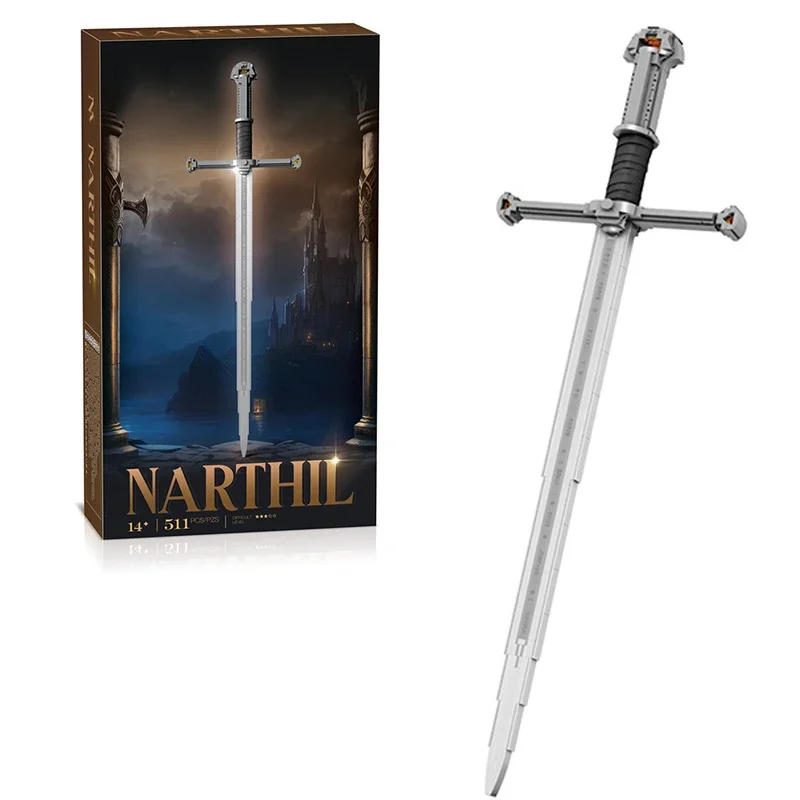 

511 шт. Святой меч, строительные блоки, классический фильм, оружие, модель меча, кирпичи, украшение для дома для взрослых, детские развивающие игрушки в сборе