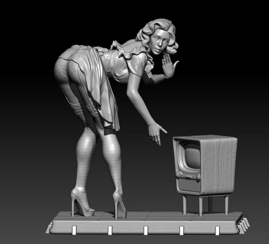 

70mm Resin Model Female Maid Figure Unpaint No Color RW-677