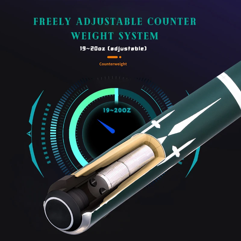 OKHEALING カーボンファイバー ビリヤード キュー スティック 12.4mm M