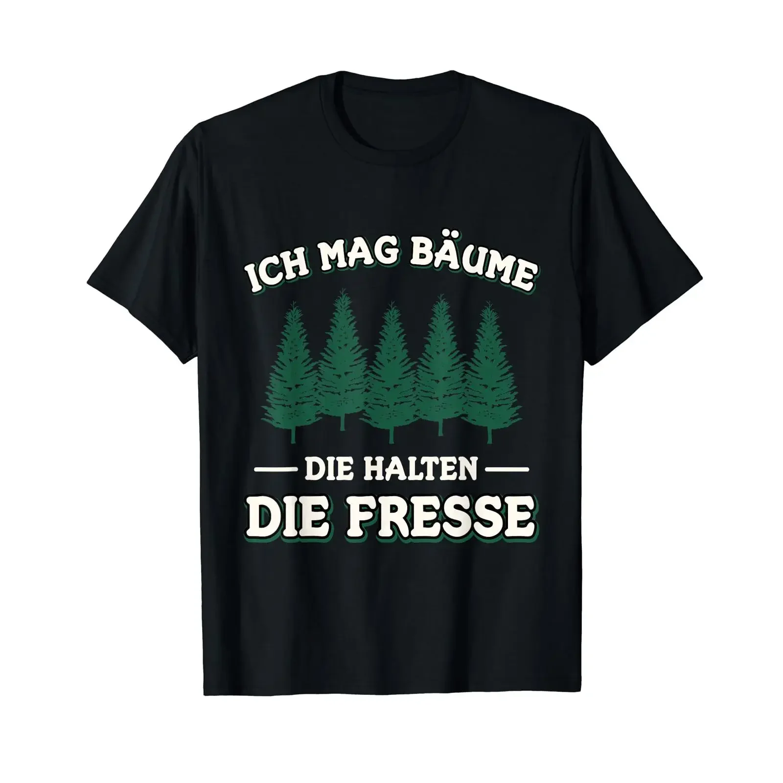 Camiseta con texto en alemán:quot Wald Ich Mag Bäume Die Halten Fresse ", camiseta negra vintage lavada, top de moda para uso diario, unisex