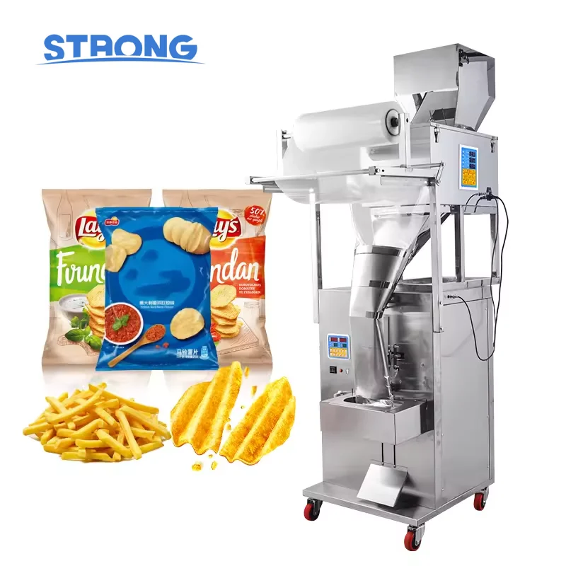 

automatic vertical small nitrogen snack puffed food popcorn potato chips filling and packing machine packaging machine for snack