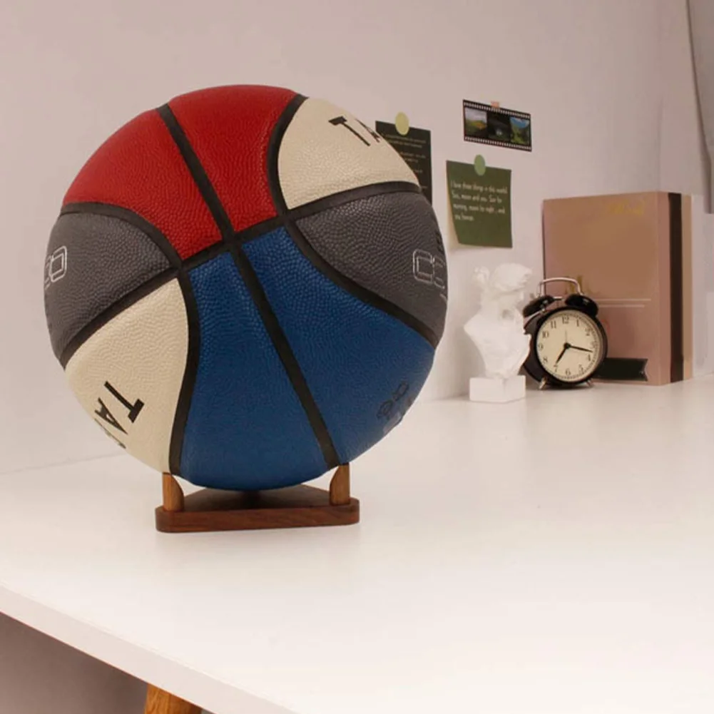 Wood Ball Display Stand Sports Ball Storage Rack Basketball Stand for Basketball Football Soccer Volleyball