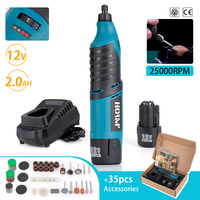 12V Cordless Grinder Electric Drill Mini Drill Grinder Adjustable Engraving Pen Cutting Electric Rotary Tool With 2000mAhBattery