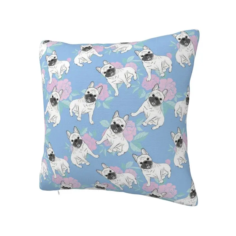 Custom Seamless Pattern With Cute French Bulldog Square Pillow Cover Home Decor 3D Two Side Print Cushion Cover for Car