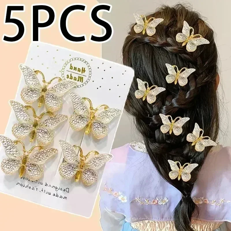 5PCS Sweet Stereoscopic Color Gradient Cute Baby Hairpins Kids Hair Clips Children Headwear Princess Barrette Girls Accessories