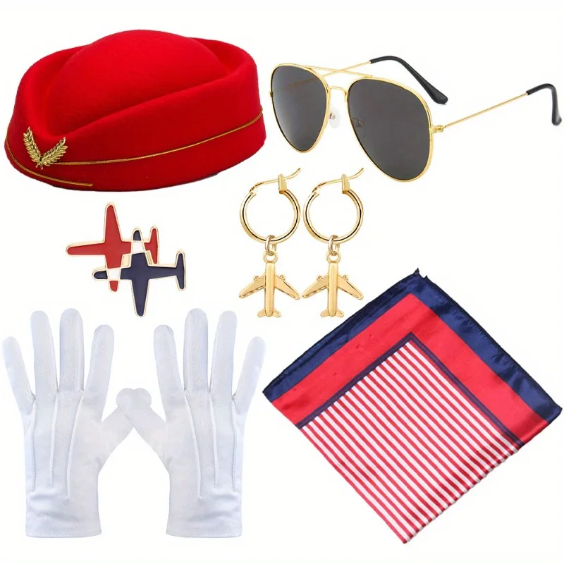 

PESENAR Women's flight attendant clothing accessories flight attendant clothing flight attendant hatssunglasses scarves gloves